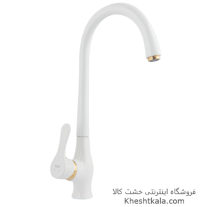 خرید شیر ظرفشویی سفید طلایی طرح صدف -min