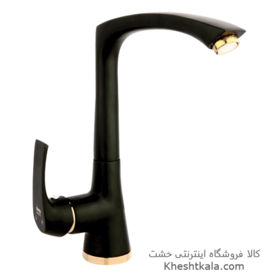 خرید شیر ظرفشویی مشکی طلایی طرح لوتوس -min