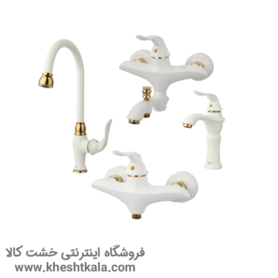 ست شیرآلات راسان مدل پریمو - سفید طلایی