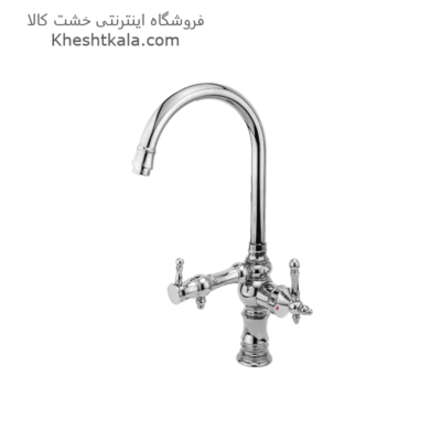 قیمت شیر ظرفشویی دومنظوره علم کلاسیک کروم طرح نگین -min