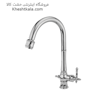 قیمت شیر ظرفشویی شلنگ دار کروم طرح نگین -min