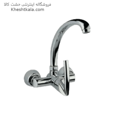 شیر ظرفشویی دیواری کروم طرح تنسو -min